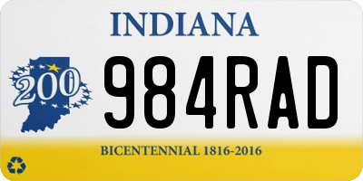 IN license plate 984RAD
