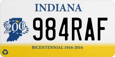 IN license plate 984RAF