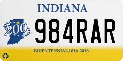 IN license plate 984RAR