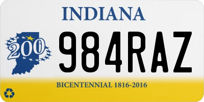 IN license plate 984RAZ