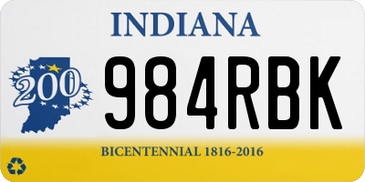 IN license plate 984RBK