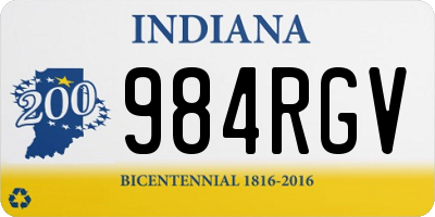 IN license plate 984RGV