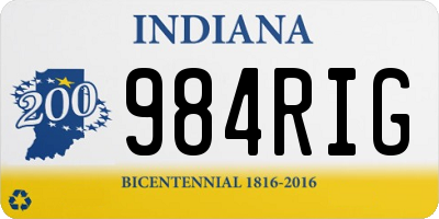 IN license plate 984RIG