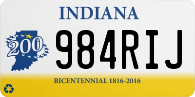 IN license plate 984RIJ