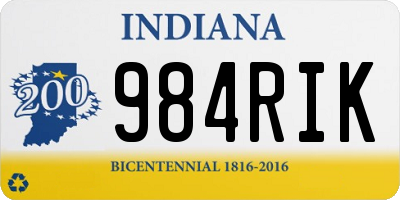 IN license plate 984RIK