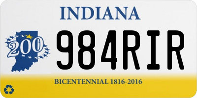 IN license plate 984RIR