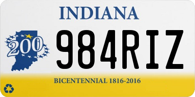 IN license plate 984RIZ