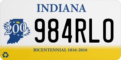 IN license plate 984RLO