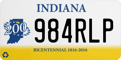 IN license plate 984RLP