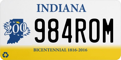 IN license plate 984ROM