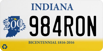 IN license plate 984RON