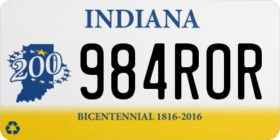 IN license plate 984ROR