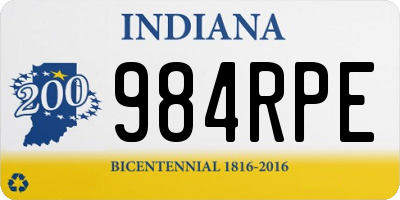 IN license plate 984RPE