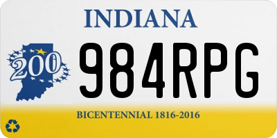 IN license plate 984RPG