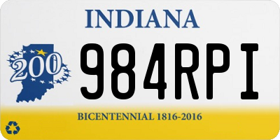 IN license plate 984RPI