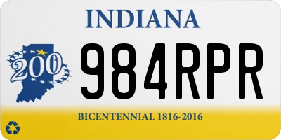 IN license plate 984RPR