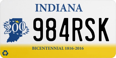 IN license plate 984RSK