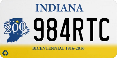 IN license plate 984RTC