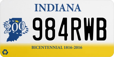 IN license plate 984RWB