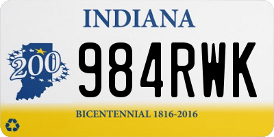 IN license plate 984RWK