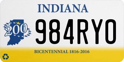 IN license plate 984RYO
