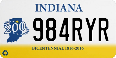 IN license plate 984RYR