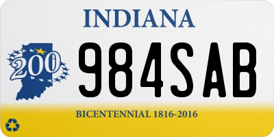 IN license plate 984SAB