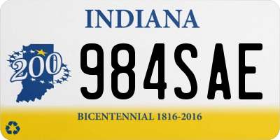 IN license plate 984SAE