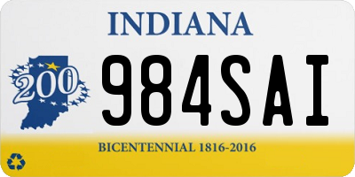 IN license plate 984SAI