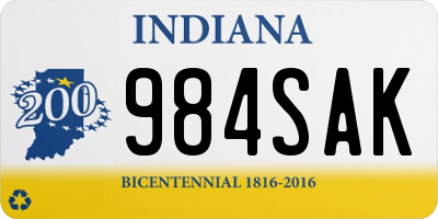 IN license plate 984SAK