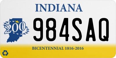 IN license plate 984SAQ