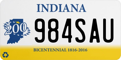 IN license plate 984SAU