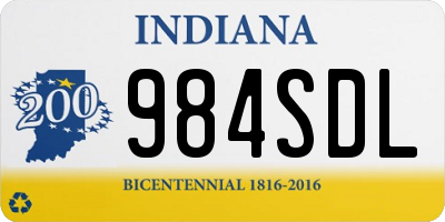 IN license plate 984SDL