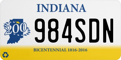 IN license plate 984SDN