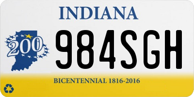 IN license plate 984SGH