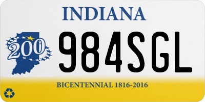 IN license plate 984SGL