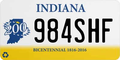 IN license plate 984SHF