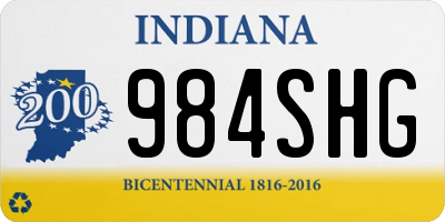 IN license plate 984SHG