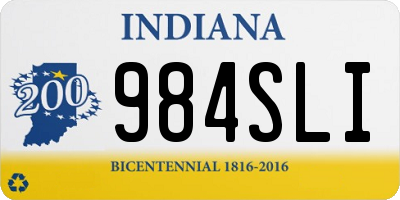 IN license plate 984SLI