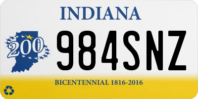 IN license plate 984SNZ