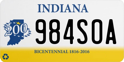 IN license plate 984SOA