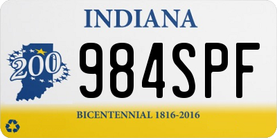 IN license plate 984SPF