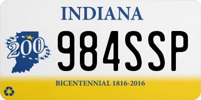 IN license plate 984SSP