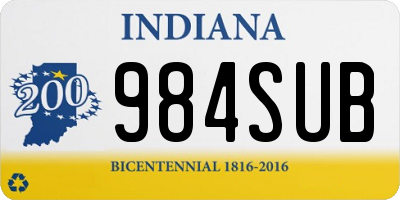 IN license plate 984SUB