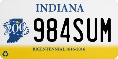 IN license plate 984SUM