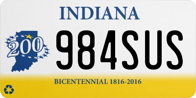 IN license plate 984SUS