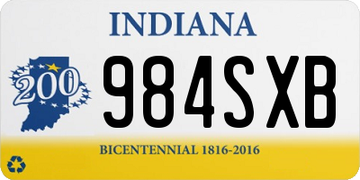 IN license plate 984SXB