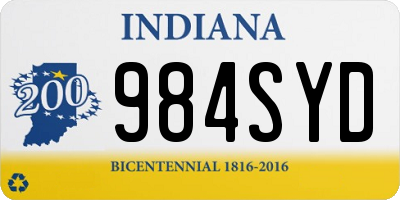 IN license plate 984SYD