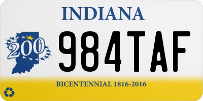 IN license plate 984TAF