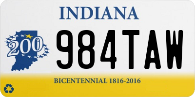 IN license plate 984TAW